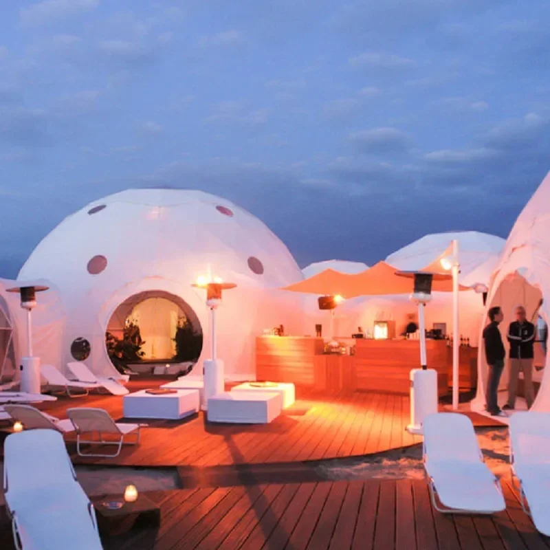 Popular Luxury hotel glamping prefab dome home tent with toilet for camping resort
Popular Luxury hotel glamping prefab dome home tent with toilet for camping resort