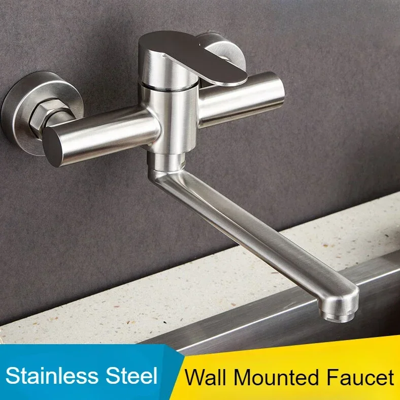 Kitchen Sink Faucet Wall Mounted Flexible Rotation Tap Kitchen Faucets Stainless Steel Single Handle Faucet Brushed Tap
Kitchen Sink Faucet Wall Mounted Flexible Rotation Tap Kitchen Faucets Stainless Steel Single Handle Faucet Brushed Tap