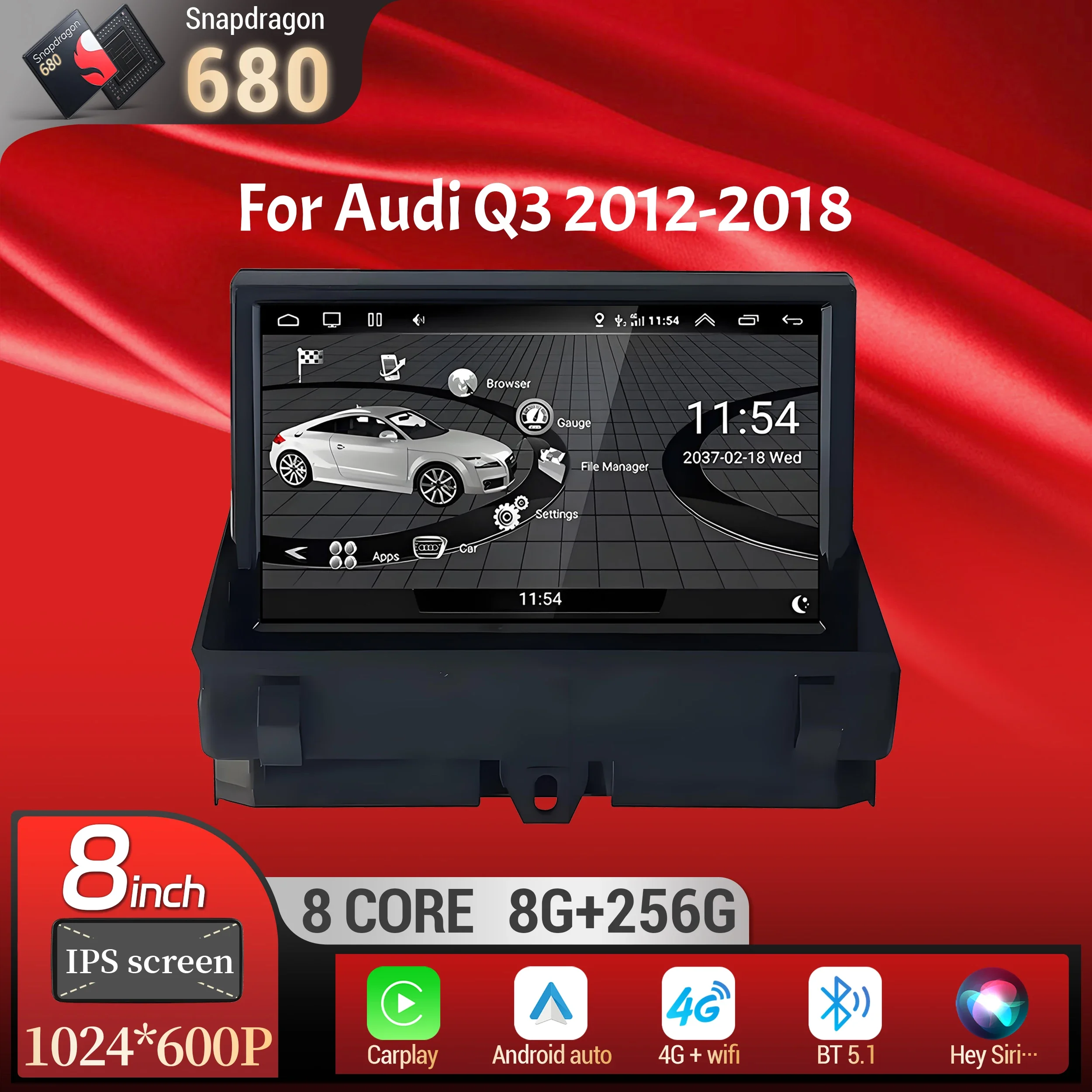 8 inch Android 14 For Audi Q3 2012-2018 Wireless Bluetooth Carplay Head Unit Qualcomm Snapdragon 680 Touch Screen Stereo System
8 inch Android 14 For Audi Q3 2012-2018 Wireless Bluetooth Carplay Head Unit Qualcomm Snapdragon 680 Touch Screen Stereo System