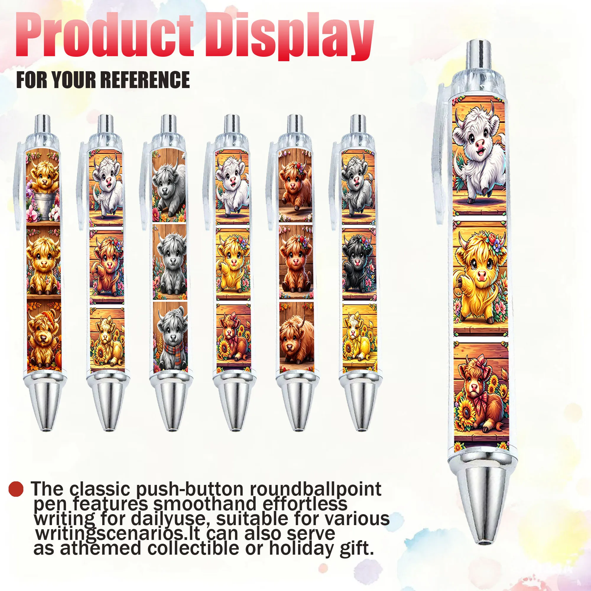 6pcs/9pcs Highland Bull Series Ballpoint Pen Highland Bull Theme Press Signature Pen School Company Writing Random Pattern
6pcs/9pcs Highland Bull Series Ballpoint Pen Highland Bull Theme Press Signature Pen School Company Writing Random Pattern