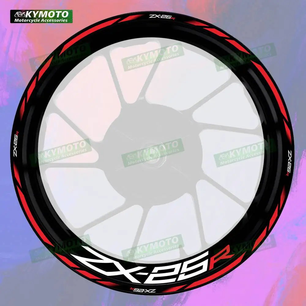 Для мотоцикла Kawasaki ZX-25R ZX25R 17-дюймовые наклейки на передние и задние колеса, украшение ступицы, водонепроницаемые светоотражающие наклейки на обод 
Для мотоцикла Kawasaki ZX-25R ZX25R 17-дюймовые наклейки на передние и задние колеса, украшение ступицы, водонепроницаемые светоотражающие наклейки на обод