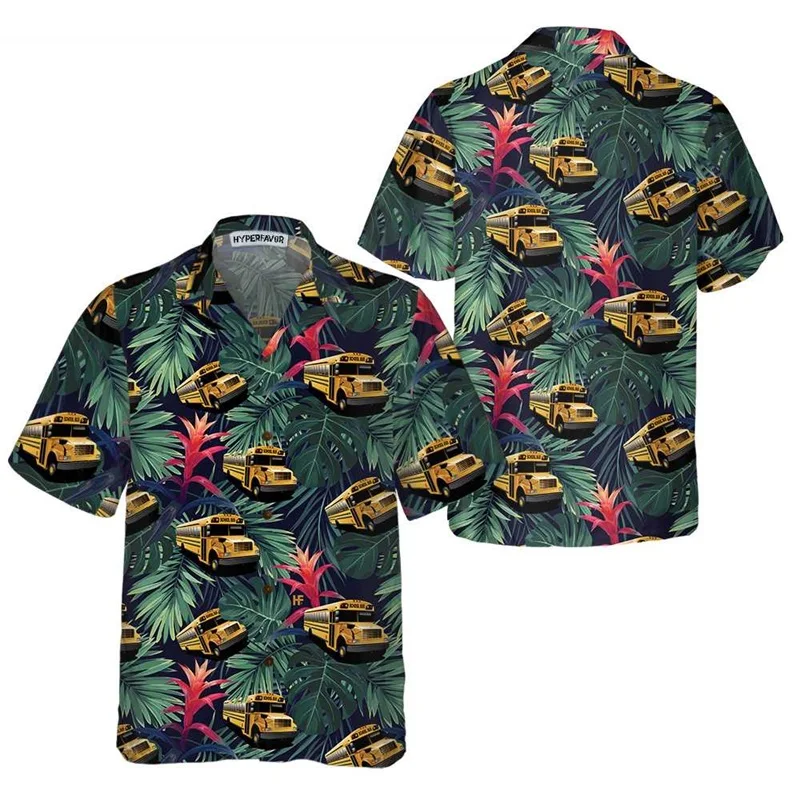 Men's School Bus Print Hawaiian Shirt Funny School Bus Graphic Short Sleeve Button Down Surfing Shirt Summer Driver Beach Shirt
Men's School Bus Print Hawaiian Shirt Funny School Bus Graphic Short Sleeve Button Down Surfing Shirt Summer Driver Beach Shirt