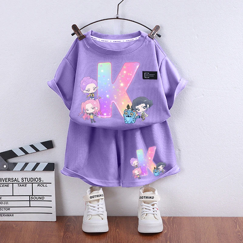 26Lletters Kpop Demon Hunter T-shirt Set Kid Cotton Clothes 2pcs Shorts Baby Tops +Short Set Tee Sport Tracksuit Summer Outfits
26Lletters Kpop Demon Hunter T-shirt Set Kid Cotton Clothes 2pcs Shorts Baby Tops +Short Set Tee Sport Tracksuit Summer Outfits