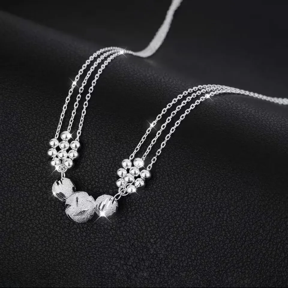 45cm 925 Sterling Silver Charms Necklace Luck Beads Jewelry Fashion Cute Chain For Women Lady Wedding Party
45cm 925 Sterling Silver Charms Necklace Luck Beads Jewelry Fashion Cute Chain For Women Lady Wedding Party