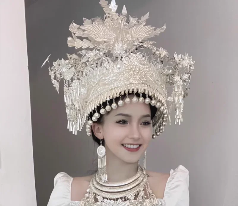 Miao Women Hat Sliver Cap Colorful Beads Chinese Hmongb Festival Tradition Dance Headwear
Miao Women Hat Sliver Cap Colorful Beads Chinese Hmongb Festival Tradition Dance Headwear