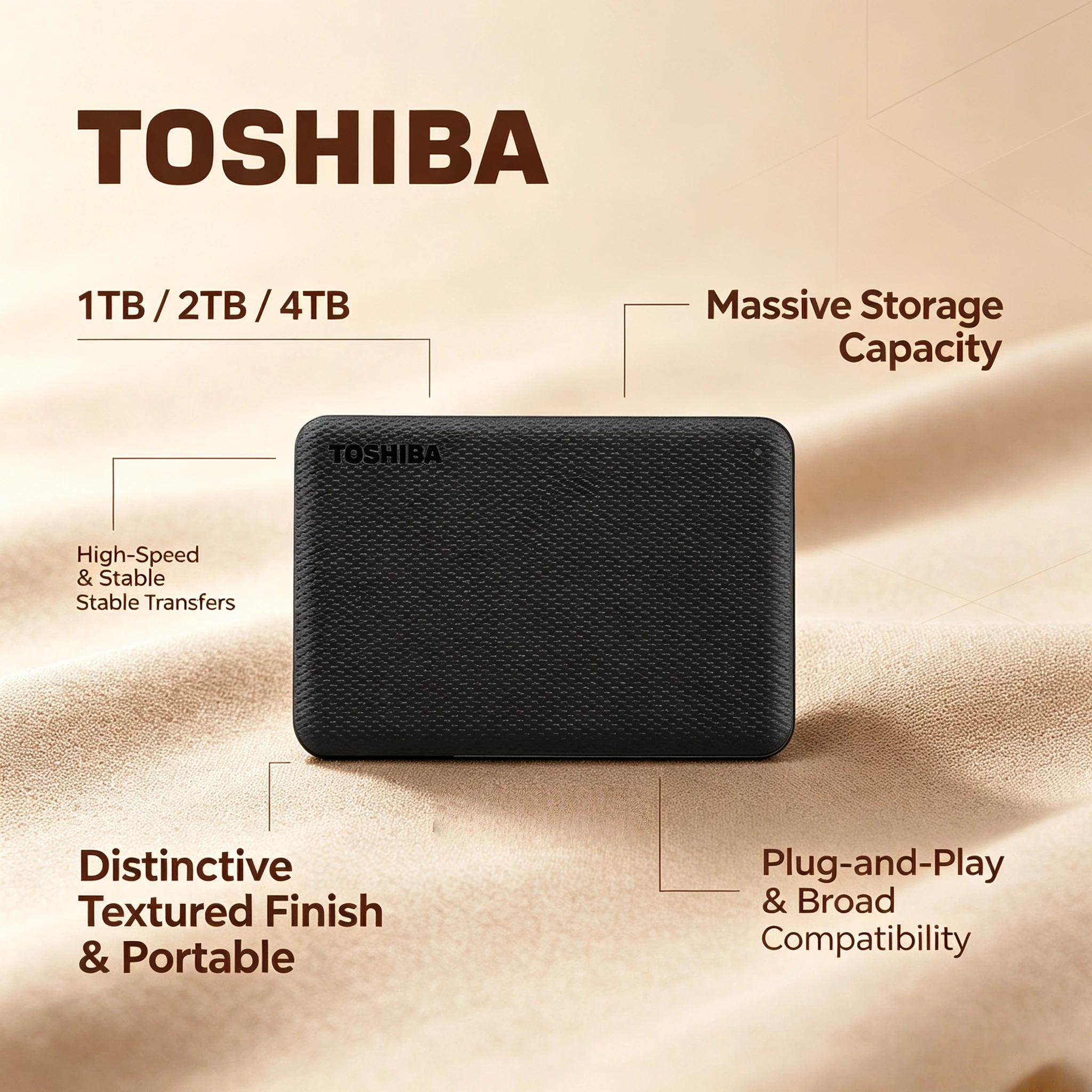 4TB 2TB 1TB Toshiba Canvio V10 Portable External HDD USB 30 25 Inch Hard Drive for Laptop Computer Storage Max System Drive
4TB 2TB 1TB Toshiba Canvio V10 Portable External HDD USB 30 25 Inch Hard Drive for Laptop Computer Storage Max System Drive
