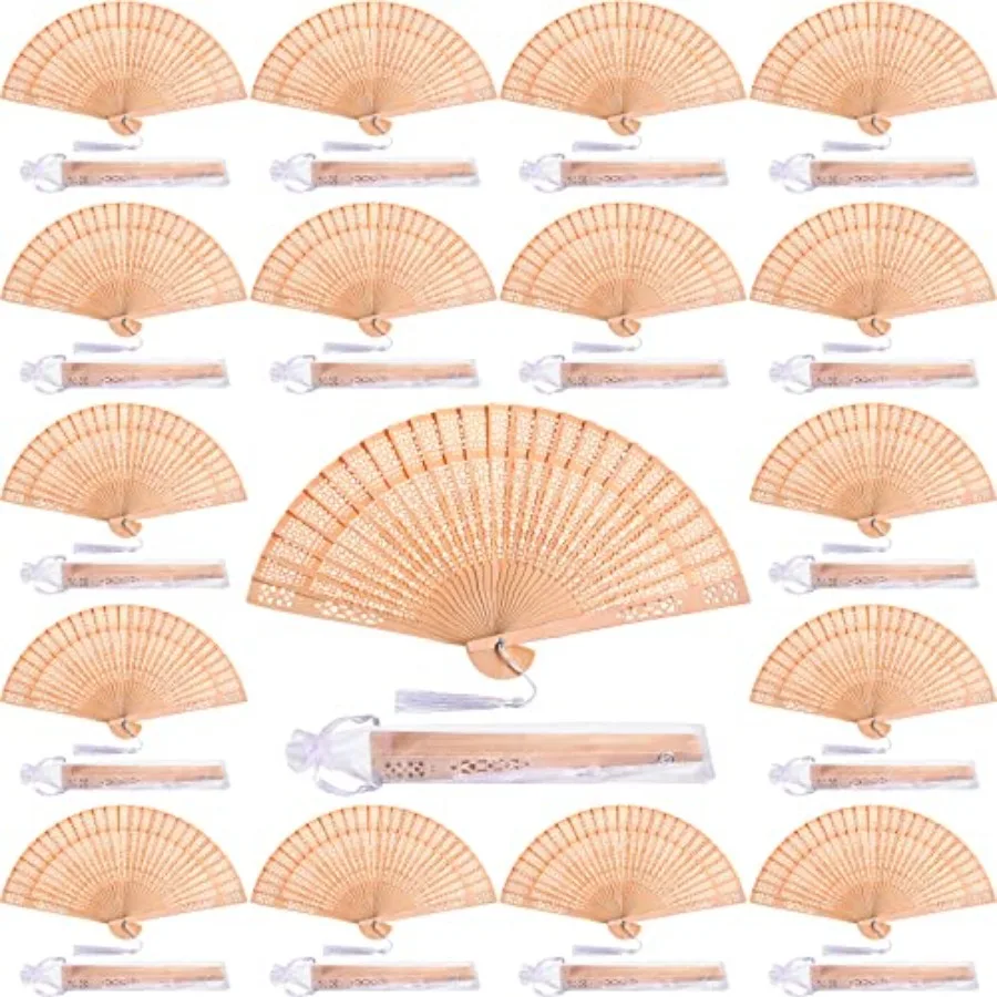 Qunclay 60Pcs Wooden Hand Fans Folding Wedding Fans for Guest Chinese Hollow Pattern with White Tassel and Gift Bag for Wedding
Qunclay 60Pcs Wooden Hand Fans Folding Wedding Fans for Guest Chinese Hollow Pattern with White Tassel and Gift Bag for Wedding