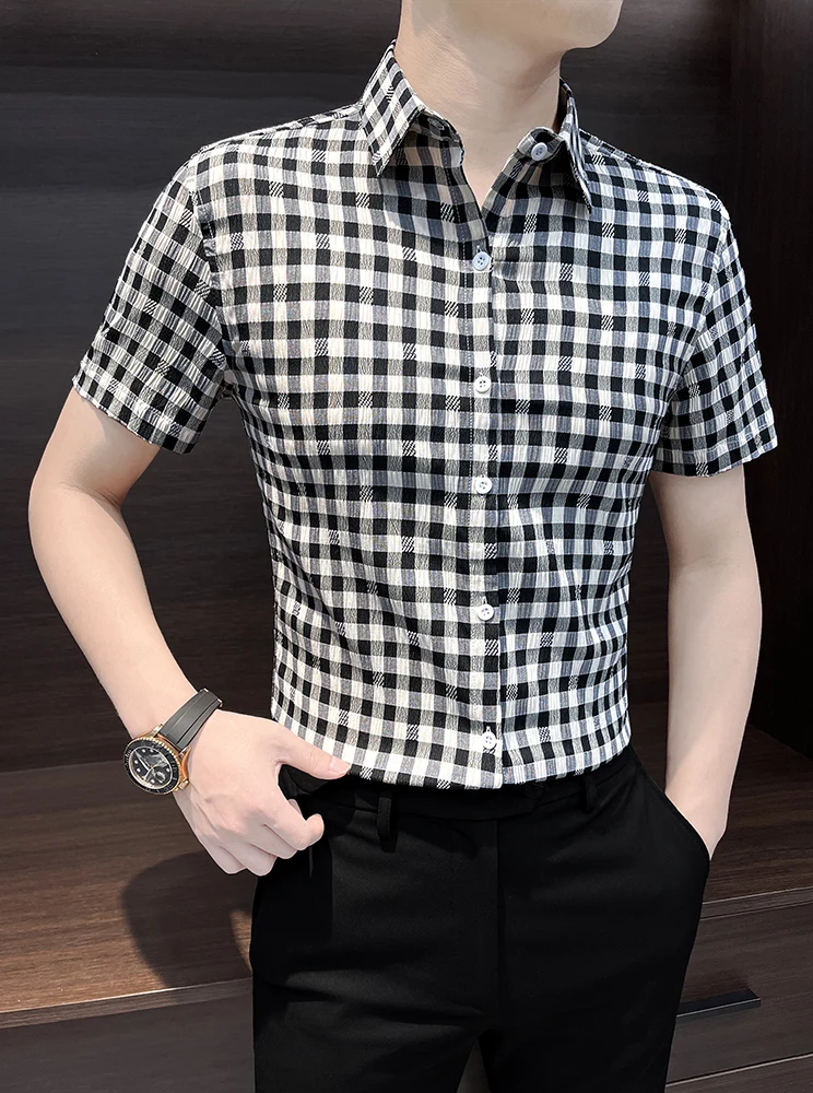 Men's Slim Fit Plaid irt Ice Silk ort Sve Thin Busin Casual Summer Breathable Regular Length Button down
Men's Slim Fit Plaid irt Ice Silk ort Sve Thin Busin Casual Summer Breathable Regular Length Button down