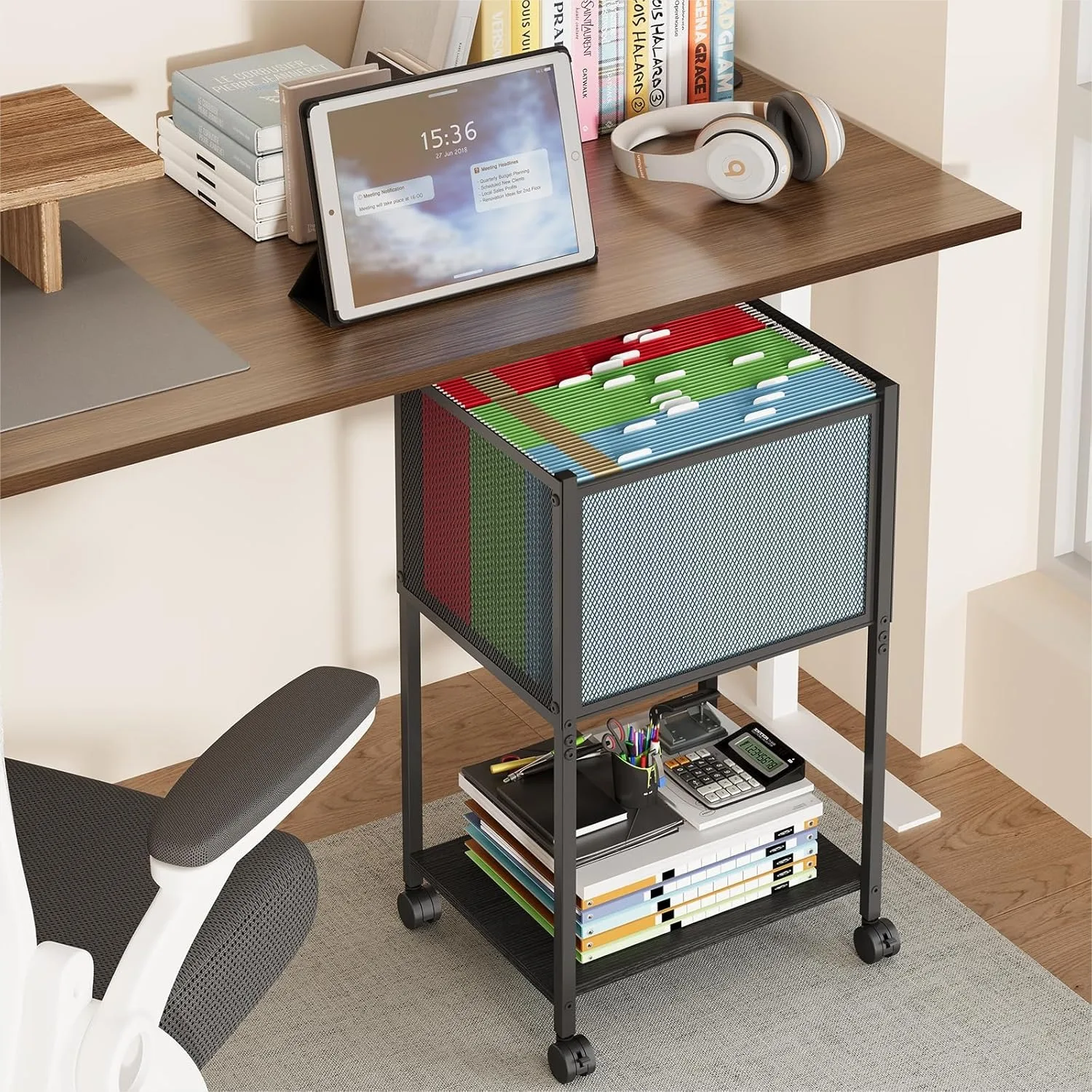 Rolling File Cart with Wheels for Home Office, Narrow Mobile File Cabinet Hanging Files, Metal Letter Legal Size Under Desk
Rolling File Cart with Wheels for Home Office, Narrow Mobile File Cabinet Hanging Files, Metal Letter Legal Size Under Desk