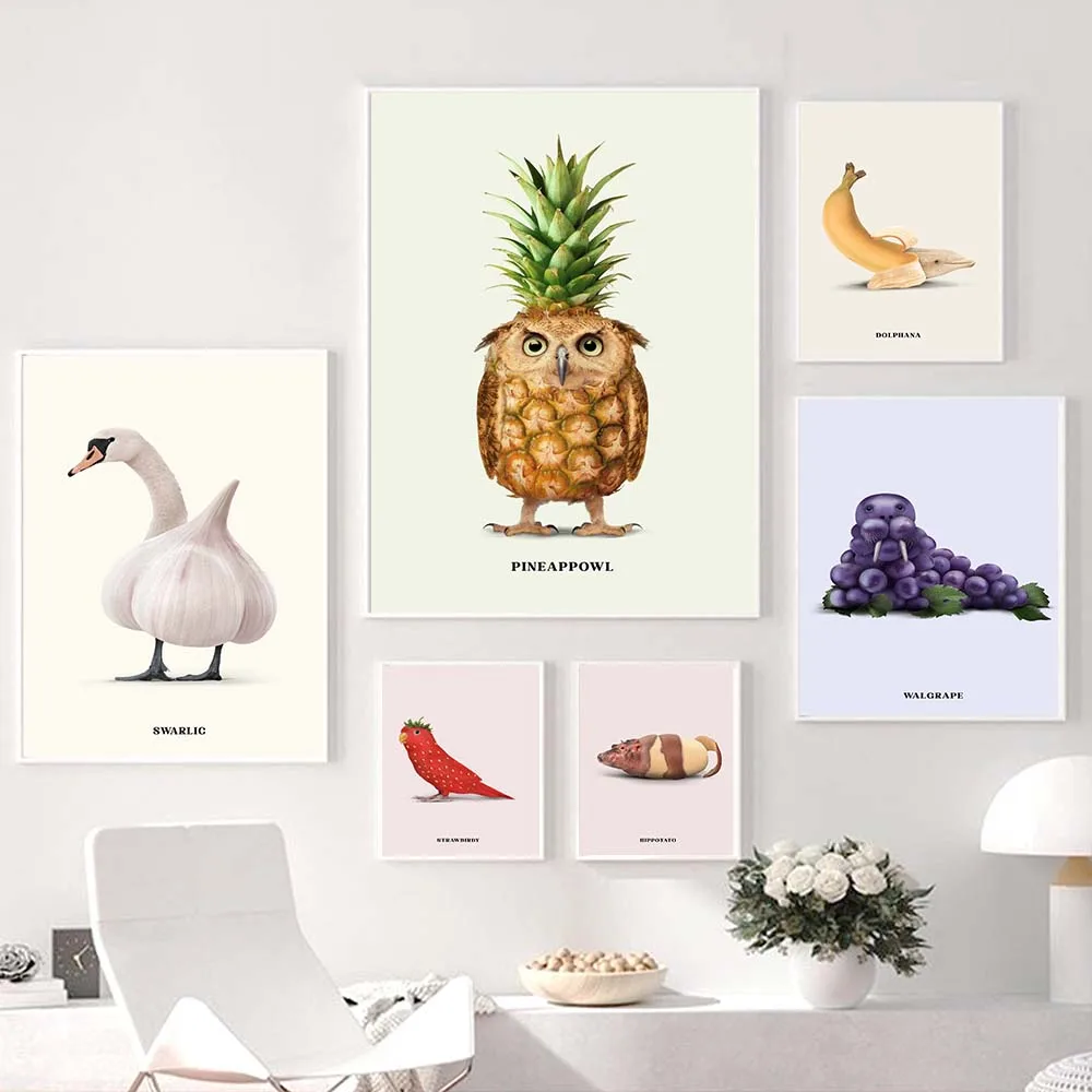 Funny Fresh Fruit Abstract Animal Picture Wall Art Pineapple Banana Home Poster HD Print Modular Canvas Painting For Living Room
Funny Fresh Fruit Abstract Animal Picture Wall Art Pineapple Banana Home Poster HD Print Modular Canvas Painting For Living Room