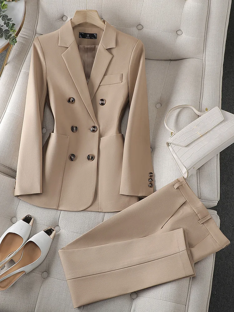 Fashion Ladies Pant Suit Women Business Work Wear Blazer And Trouser Black Khaki Brown Beige Formal 2 Piece Set With Pocket
Fashion Ladies Pant Suit Women Business Work Wear Blazer And Trouser Black Khaki Brown Beige Formal 2 Piece Set With Pocket