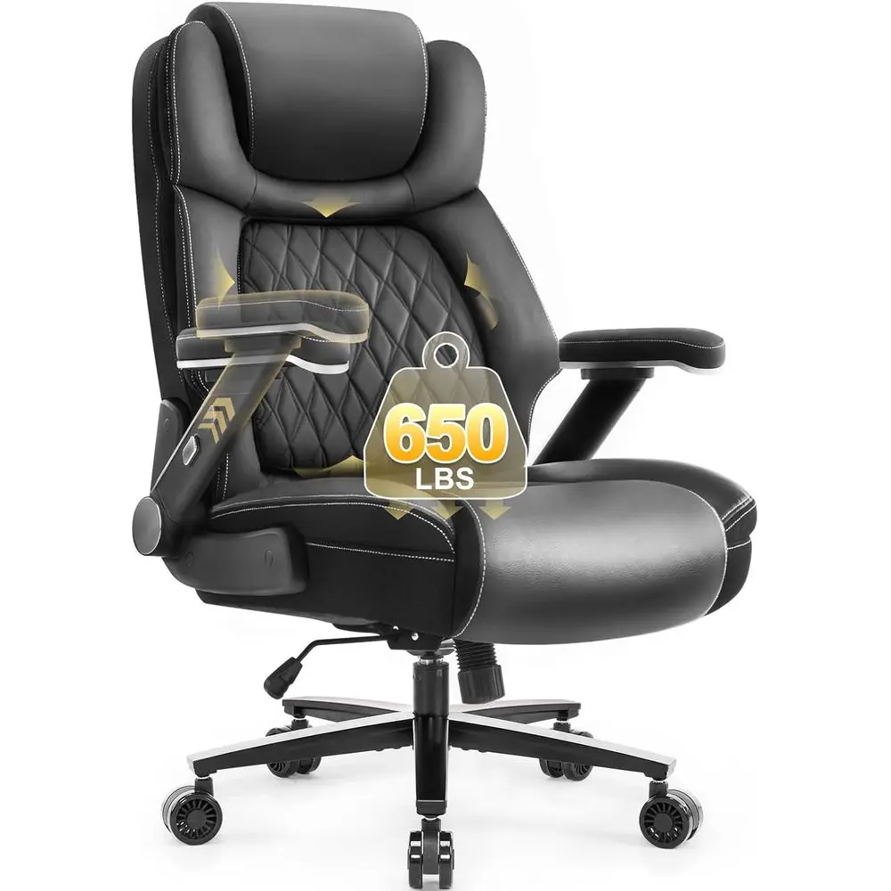 Эргономичное офисное кресло с высокой спинкой, выдерживающее нагрузку до 650 фунтов, с бесшумными колесиками и регулируемыми в 5 направлениях подлокотниками
Эргономичное офисное кресло с высокой спинкой, выдерживающее нагрузку до 650 фунтов, с бесшумными колесиками и регулируемыми в 5 направлениях подлокотниками