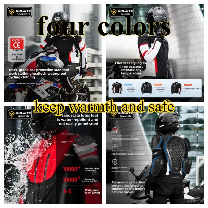 Suright, Winter Motorcycle Riding Suit, Removable Lining, Warm and Waterproof Two-in-one Suit, Anti-drop Locomotive Suit.
Suright, Winter Motorcycle Riding Suit, Removable Lining, Warm and Waterproof Two-in-one Suit, Anti-drop Locomotive Suit.