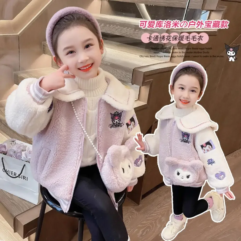 2025 Anime Kuromi Girls Winter Plush Coat Autumn Kawaii Child Quilted Thicken Jackets Warm Winter Clothes Cartoon Tops with Bag
2025 Anime Kuromi Girls Winter Plush Coat Autumn Kawaii Child Quilted Thicken Jackets Warm Winter Clothes Cartoon Tops with Bag