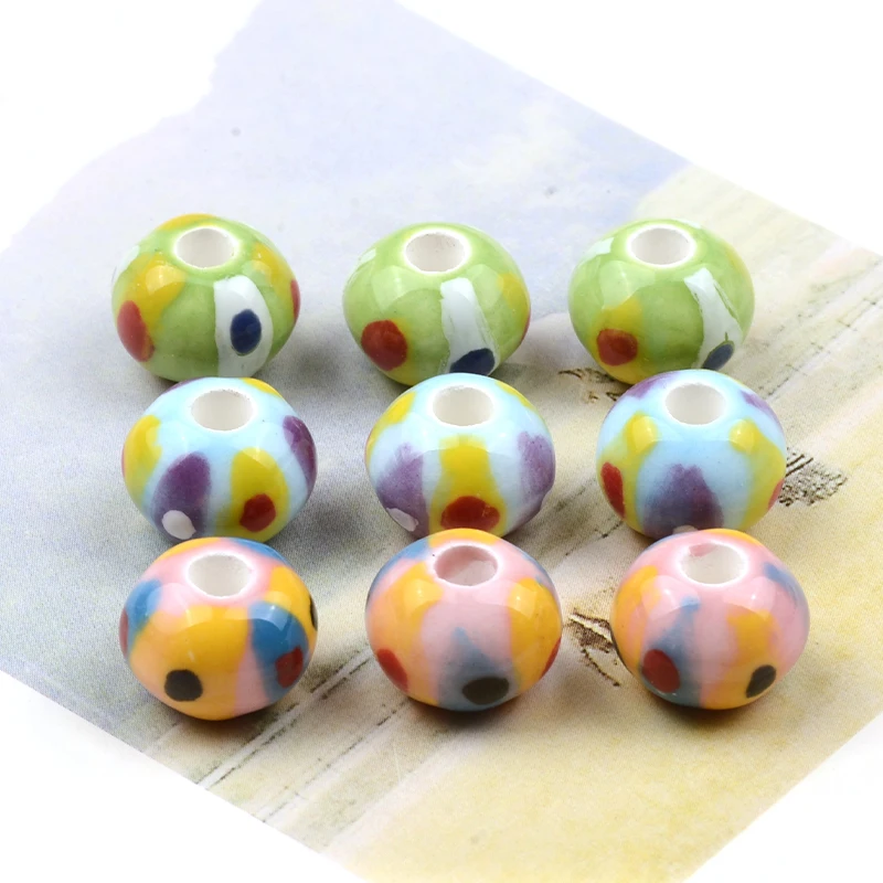 12mm Round Shape Beautiful Ceramic Beads for Jewelry Making Jewelry Beads Bracelet Necklace Handbags Charms Big Hole
12mm Round Shape Beautiful Ceramic Beads for Jewelry Making Jewelry Beads Bracelet Necklace Handbags Charms Big Hole