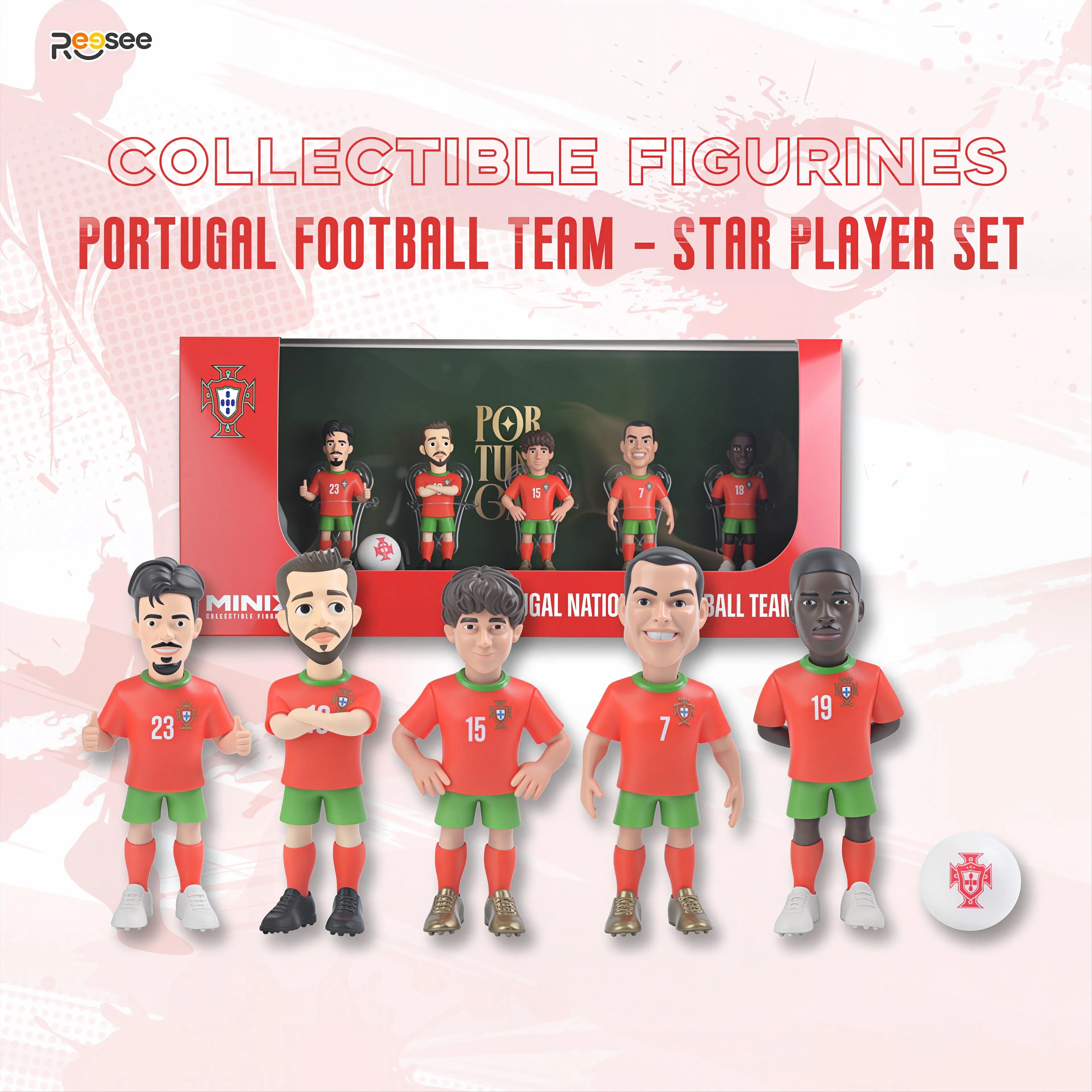 MINIX Portugal Football Team Star Player Set Collectible Figurines Cristiano Ronaldo Soccer Dolls Model Action Figures Gift
MINIX Portugal Football Team Star Player Set Collectible Figurines Cristiano Ronaldo Soccer Dolls Model Action Figures Gift