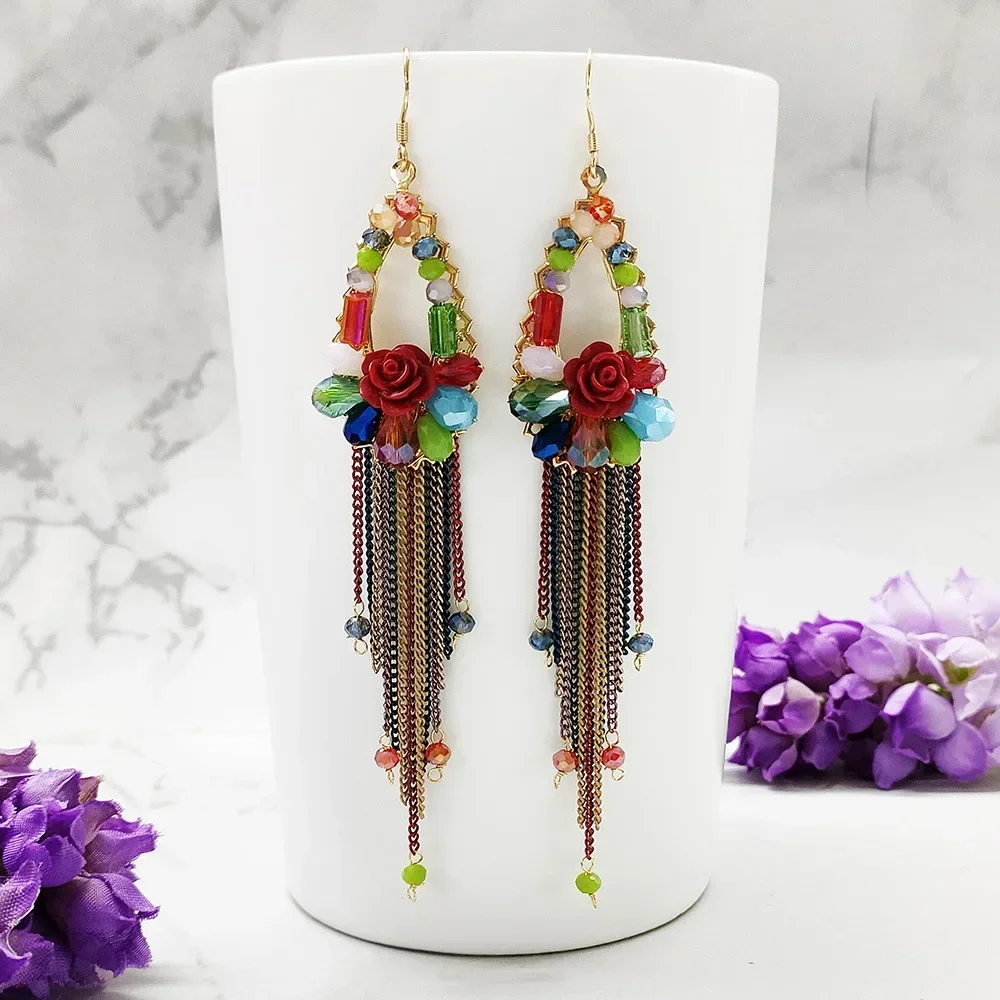 2025S925 Ethnic Handmade Tassel Earrings Bohemian Retro Elegant Flower Earring for Women
2025S925 Ethnic Handmade Tassel Earrings Bohemian Retro Elegant Flower Earring for Women