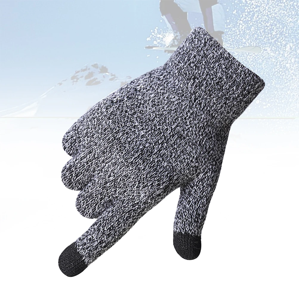 Thermal Touchscreen Gloves Warm Yarn Knit Cold Weather Men Winter Anti Slip Conductive Material Two Fingers Gloves 
Thermal Touchscreen Gloves Warm Yarn Knit Cold Weather Men Winter Anti Slip Conductive Material Two Fingers Gloves