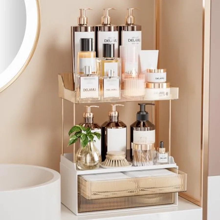 Bathroom Organizers and Storage, 2 Tier 2 Drawer Makeup Organizer Countertop, Easy to Install, Ideal for Bathroom Counter, Vani
Bathroom Organizers and Storage, 2 Tier 2 Drawer Makeup Organizer Countertop, Easy to Install, Ideal for Bathroom Counter, Vani