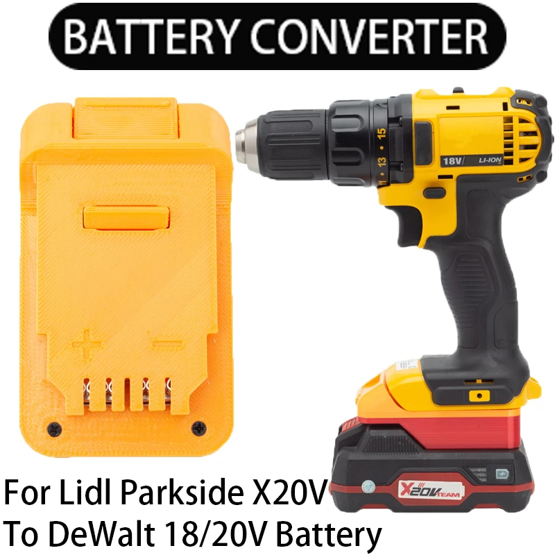 Адаптер для аккумулятора DeWalt 18/20 в, преобразователь литий-ионных инструментов в Lidl Parkside X20V, адаптер для литий-ионных аккумуляторов, аксессуары для электроинструментов
Адаптер для аккумулятора DeWalt 18/20 в, преобразователь литий-ионных инструментов в Lidl Parkside X20V, адаптер для литий-ионных аккумуляторов, аксессуары для электроинструментов