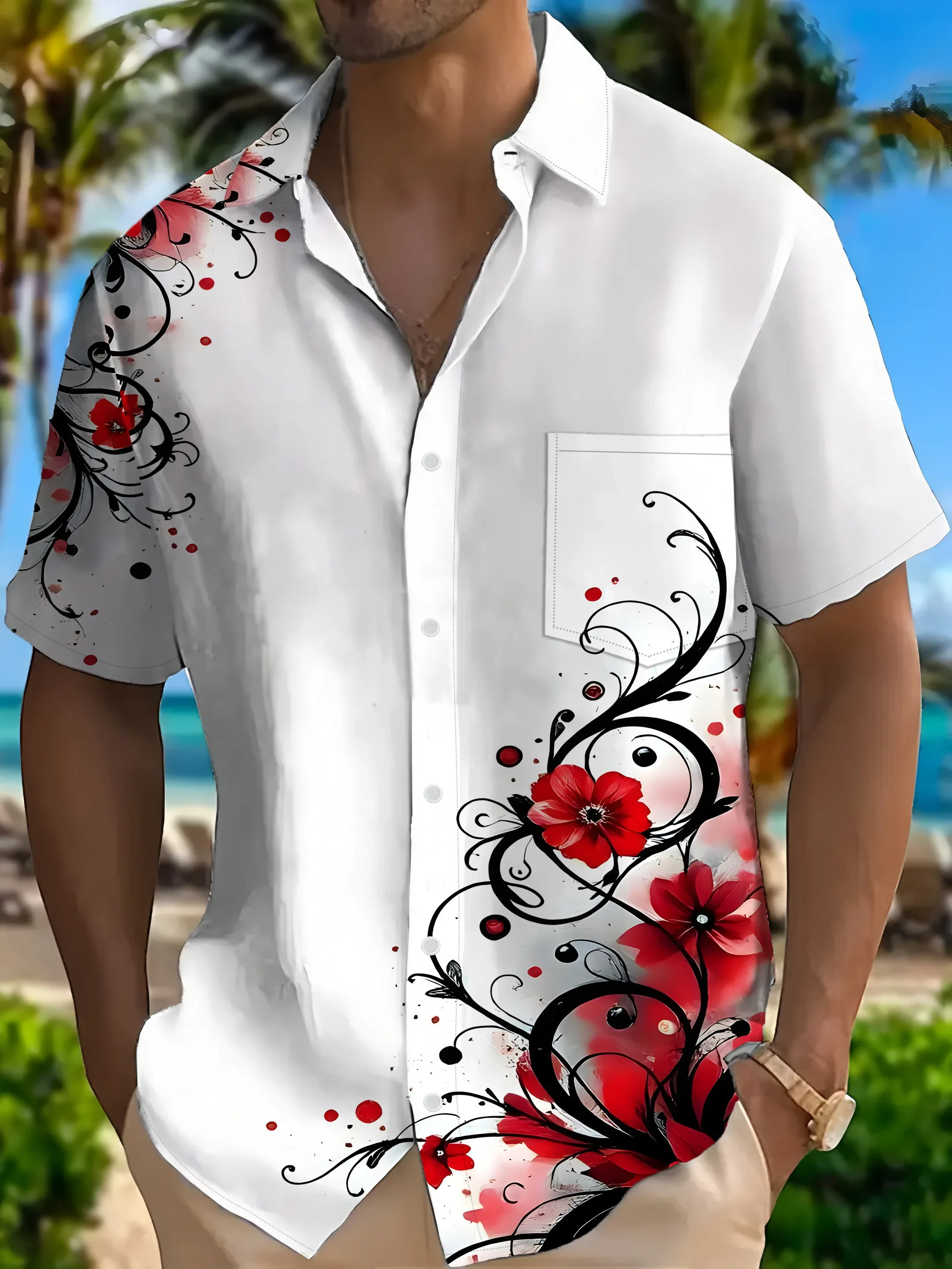 Men's High Street Fashion Hawaiian Shirt Summer Man Short Sleeve Bold Print Casual Loose Beach Vacation Streetwear
Men's High Street Fashion Hawaiian Shirt Summer Man Short Sleeve Bold Print Casual Loose Beach Vacation Streetwear