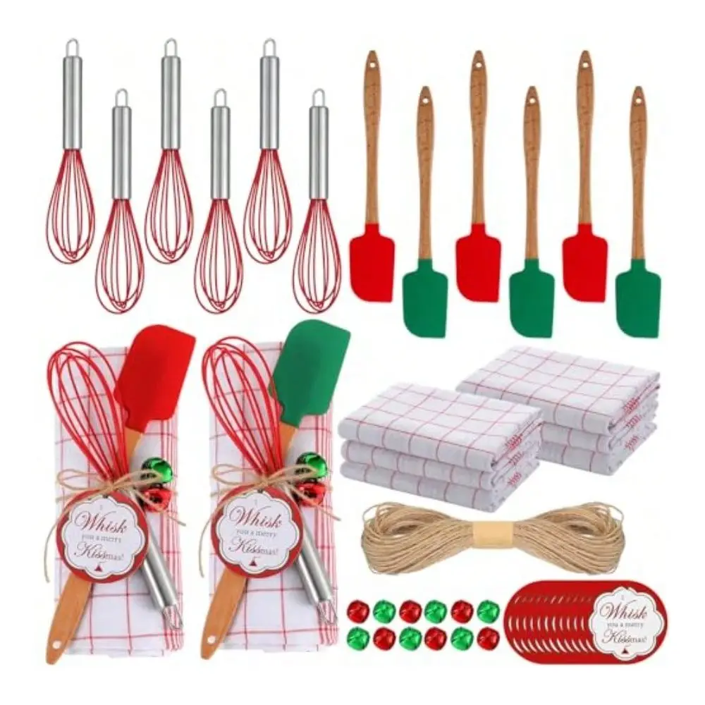 Pcs 6 Set Christmas Whisk Baking Gifts Christmas Kitchen Utensil Gifts Set Silicone Spatula Whisk Red Buffalo Plaid Dishcloths
Pcs 6 Set Christmas Whisk Baking Gifts Christmas Kitchen Utensil Gifts Set Silicone Spatula Whisk Red Buffalo Plaid Dishcloths