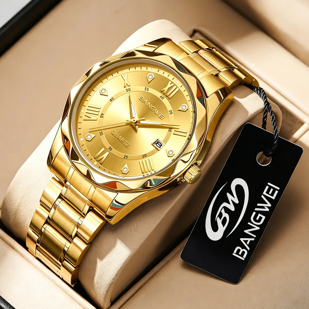 BANGWE Men's Watch Waterproof Night Glow Double Calendar Watch Men's Business Quartz Watch Diamond Pointed Glass
BANGWE Men's Watch Waterproof Night Glow Double Calendar Watch Men's Business Quartz Watch Diamond Pointed Glass