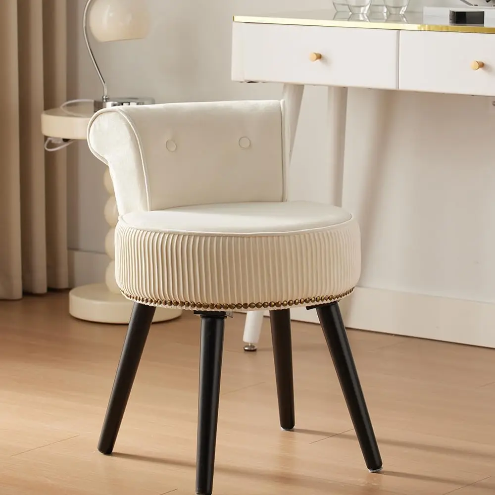 White Vanity Stool with Back - Chair with Back Small Chair for Makeup Chair Tufted Accent Chairs
White Vanity Stool with Back - Chair with Back Small Chair for Makeup Chair Tufted Accent Chairs