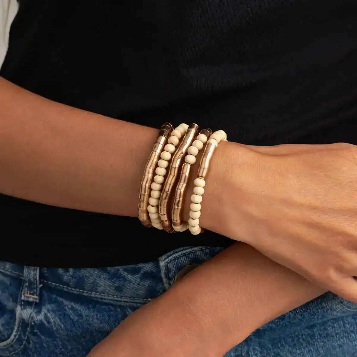 Salircon 5 Pcs/Set Trendy Multi-layer Hand-Beaded Bracelet Women Men Ethnic Vintage Style Wood Bead Bracelets Charm Jewelry
Salircon 5 Pcs/Set Trendy Multi-layer Hand-Beaded Bracelet Women Men Ethnic Vintage Style Wood Bead Bracelets Charm Jewelry