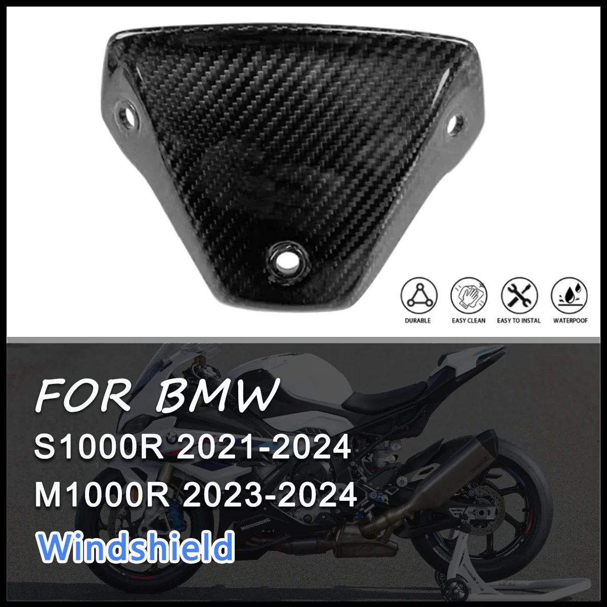For BMW S1000R M1000R 2021 2022 2023 2024 3K 100% Dry Carbon Fiber Motorcycle Accessories Windshield
For BMW S1000R M1000R 2021 2022 2023 2024 3K 100% Dry Carbon Fiber Motorcycle Accessories Windshield