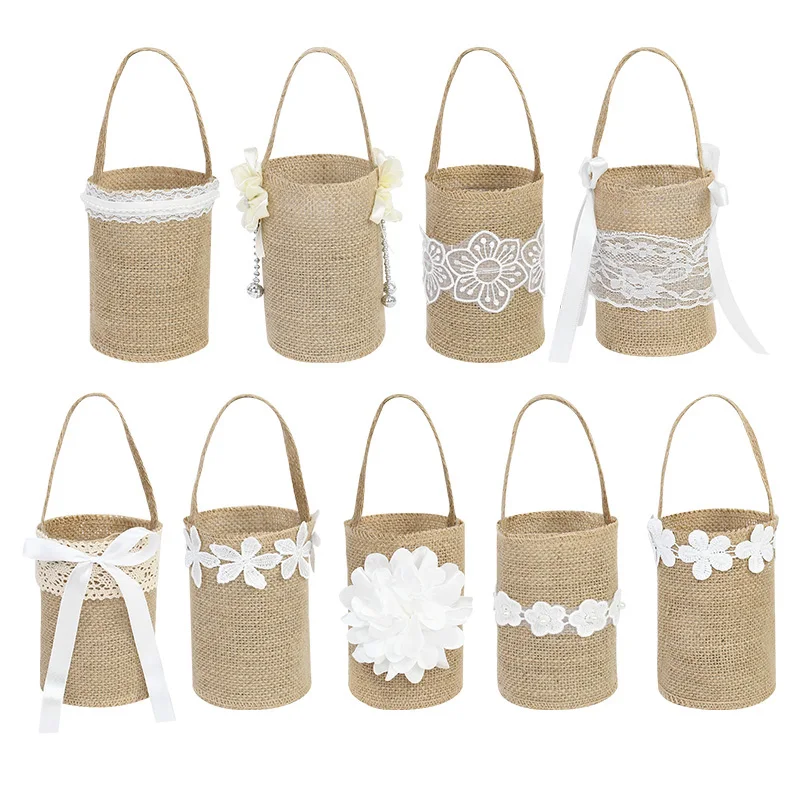 1Pc Jute Burlap Wedding Basket for Girls/Boy Small 12.5cm Flower Girls Basket Rustic Wedding Ceremony Centerpieces Decorations
1Pc Jute Burlap Wedding Basket for Girls/Boy Small 12.5cm Flower Girls Basket Rustic Wedding Ceremony Centerpieces Decorations