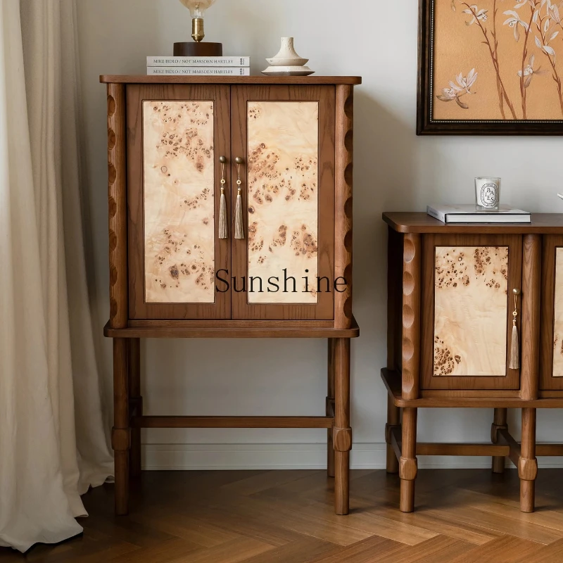 French retro solid wood porch cabinet household living room storage double door storage cabinet
French retro solid wood porch cabinet household living room storage double door storage cabinet