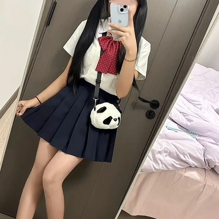 plus Size Women's Short Sleeve Uniform Style Shirt And Skirt Set Casual Basic Plaid Skirt for Homebodies Fat MM
plus Size Women's Short Sleeve Uniform Style Shirt And Skirt Set Casual Basic Plaid Skirt for Homebodies Fat MM