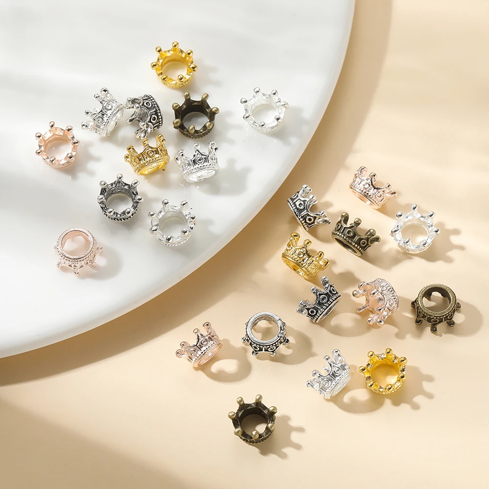 50pcs Alloy Loose Spacer Crown Beads Gold Silver Bronze Color Charms Beads for DIY Handmade Jewelry Making Bracelet Accessories
50pcs Alloy Loose Spacer Crown Beads Gold Silver Bronze Color Charms Beads for DIY Handmade Jewelry Making Bracelet Accessories
