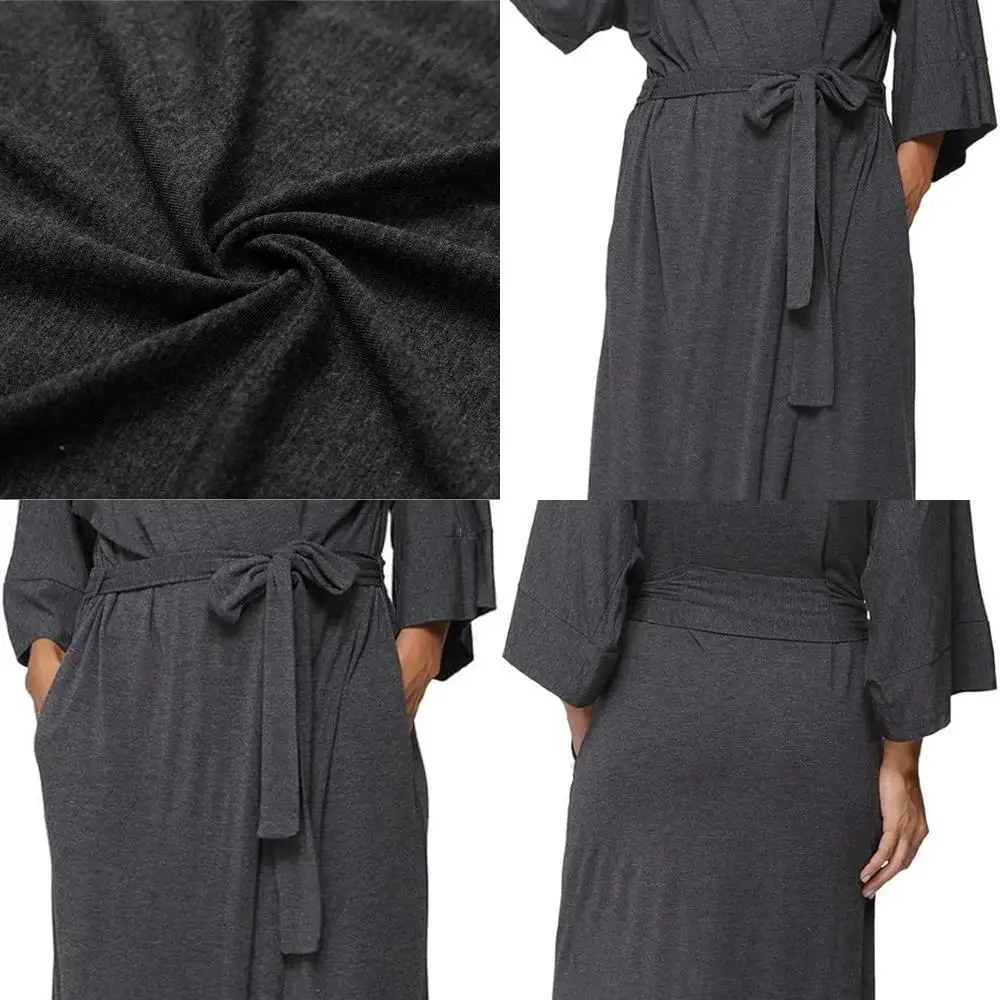 Long Soft Women's Bathrobes - Full-Length Solid Color Kimono Style Sleepwear Dressing Gown
Long Soft Women's Bathrobes - Full-Length Solid Color Kimono Style Sleepwear Dressing Gown