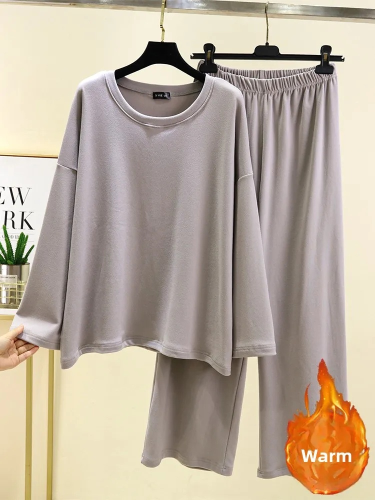 plus Size Women's Fluffy Fce Lined Long Sve Home Clothes Set Casual Sle round Ne Wide Leg Pants Comfortable Spwear
plus Size Women's Fluffy Fce Lined Long Sve Home Clothes Set Casual Sle round Ne Wide Leg Pants Comfortable Spwear
