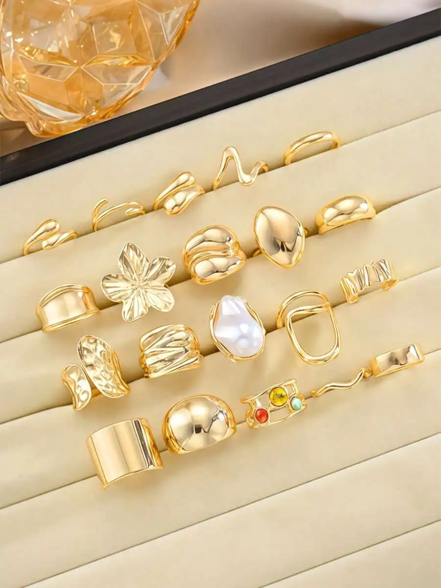 20pcs Floral Geometric Rings Set Elegant Mixed Style Fashion Jewelry For Party Wedding Daily Wear
20pcs Floral Geometric Rings Set Elegant Mixed Style Fashion Jewelry For Party Wedding Daily Wear