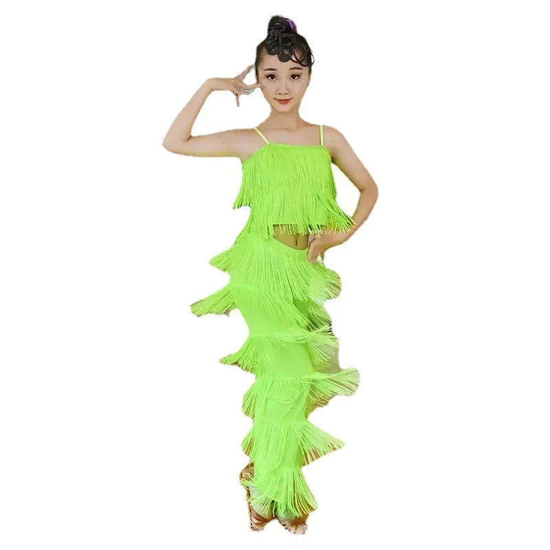 Children's Latin dance clothing new spring and summer children'sperformance girl children's professional competition fringe suit
Children's Latin dance clothing new spring and summer children'sperformance girl children's professional competition fringe suit