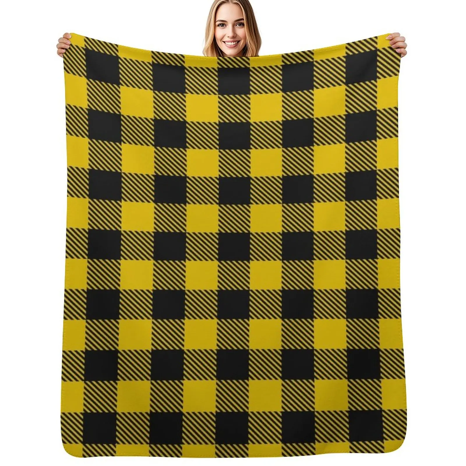Yellow and Black Buffalo Plaid Throw Blanket Soft Comfort Blanket for Reading Watching TV
Yellow and Black Buffalo Plaid Throw Blanket Soft Comfort Blanket for Reading Watching TV