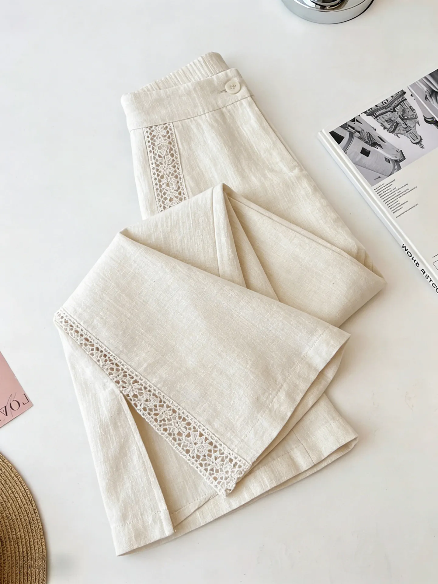 Cherry Blossom Color Embroidered Flared Casual Pants Women's High Waist Wide Leg Pants Spring 2026 New Style Soft Large Size
Cherry Blossom Color Embroidered Flared Casual Pants Women's High Waist Wide Leg Pants Spring 2026 New Style Soft Large Size