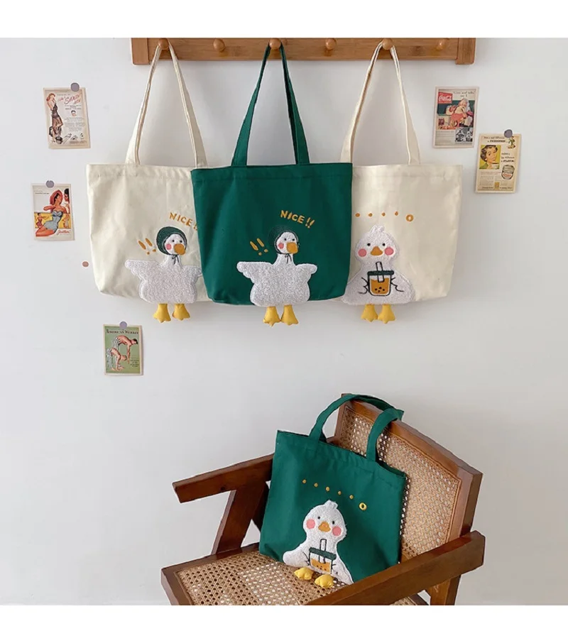 Fashion New Cartoon Tote Handbag Women'S Canvas Bag Cute Duck Large-Capacity Handbag Women Bags Shoulder Bag Shopping Bag 2024
Fashion New Cartoon Tote Handbag Women'S Canvas Bag Cute Duck Large-Capacity Handbag Women Bags Shoulder Bag Shopping Bag 2024