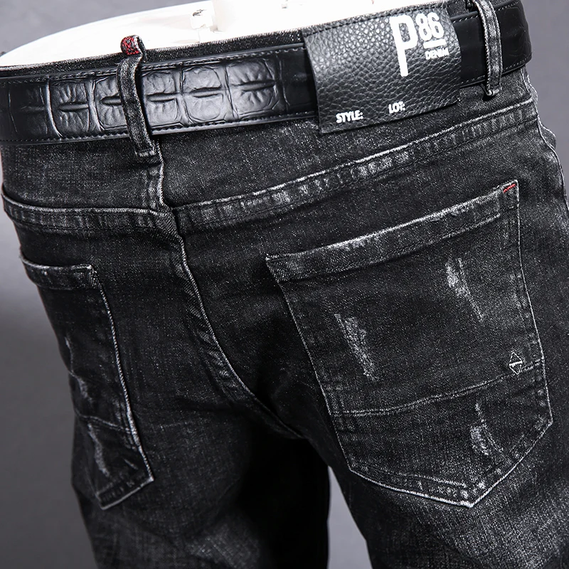 Street Designer Fashion Men Jeans Retro Black Gray Stretch Slim Fit Ripped Jeans Men Y2K Vintage Denim Pants Hombre
Street Designer Fashion Men Jeans Retro Black Gray Stretch Slim Fit Ripped Jeans Men Y2K Vintage Denim Pants Hombre