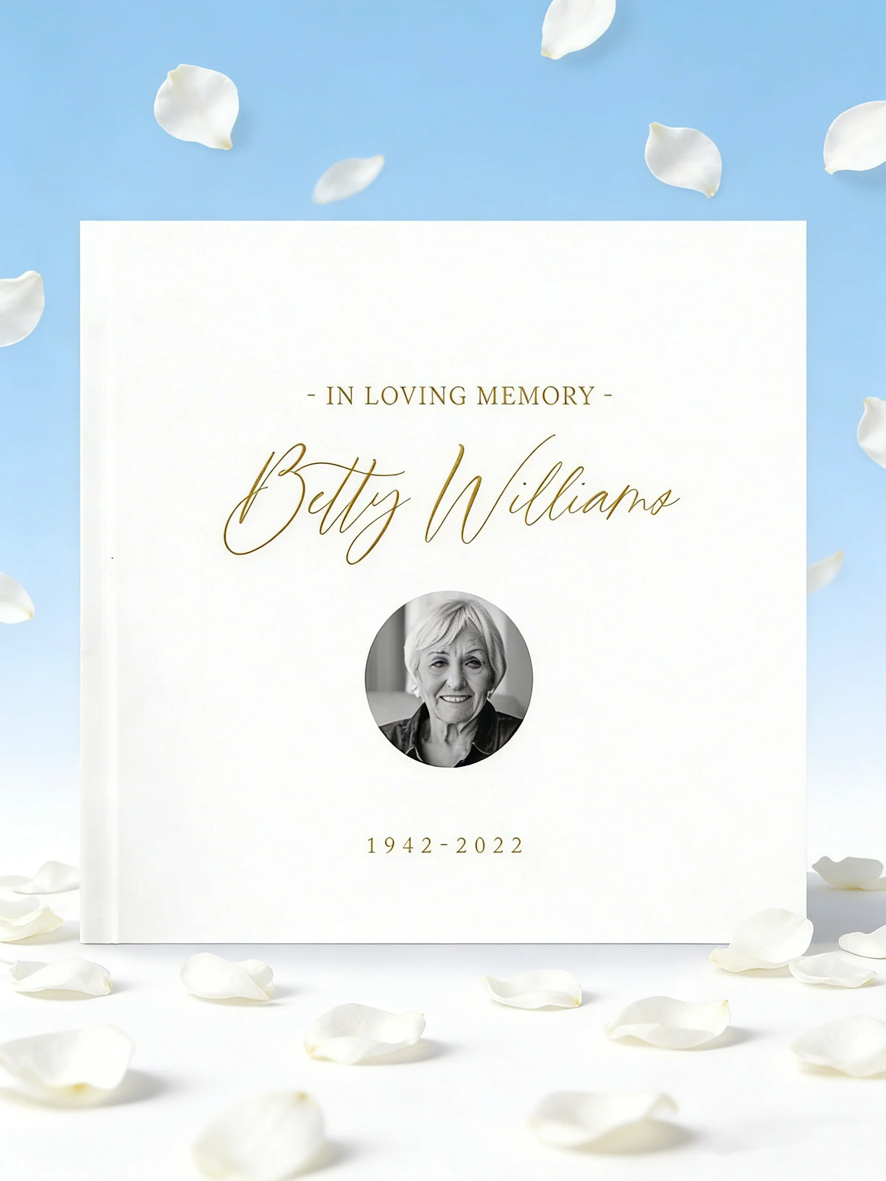 Personalized Funeral Guest Book Elegant Remembrance Memorial Guest Book for Funeral Service & Memory Keepsake
Personalized Funeral Guest Book Elegant Remembrance Memorial Guest Book for Funeral Service & Memory Keepsake