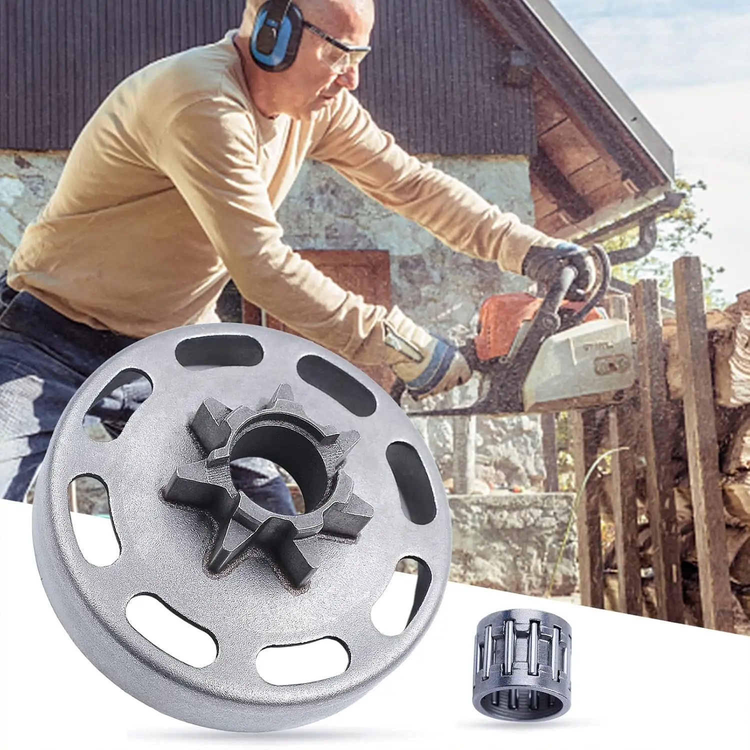 Оснащен игольчатыми роликовыми подшипниками, подходит для Husqvarna 340, 345, 350, 351, 353, 440E, 450E
Оснащен игольчатыми роликовыми подшипниками, подходит для Husqvarna 340, 345, 350, 351, 353, 440E, 450E