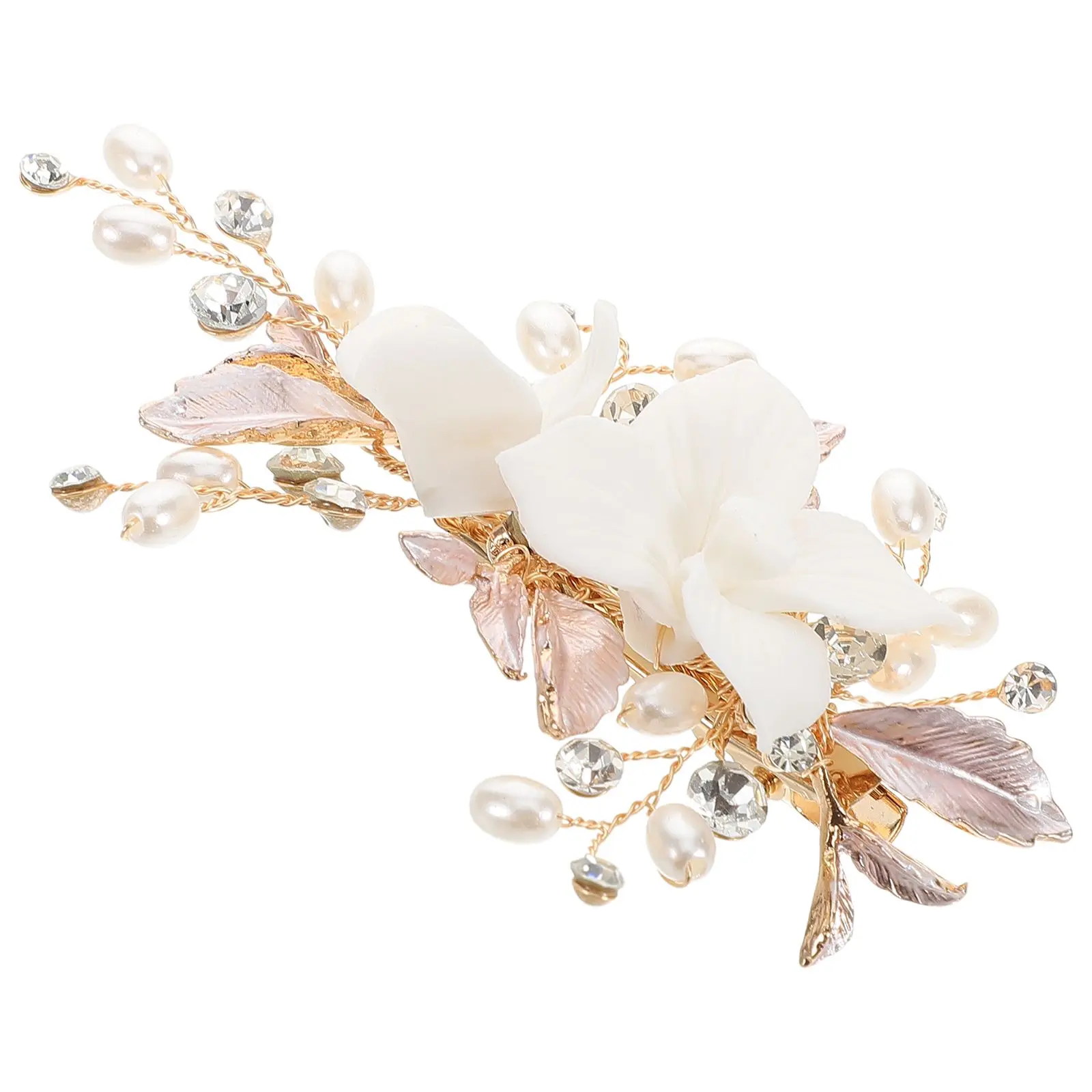 Ceramic Flower Hair Clip Golden Bridal Accessories Durable Secure Grip Elegant Wedding Photoshoot Hairstyle Pin
Ceramic Flower Hair Clip Golden Bridal Accessories Durable Secure Grip Elegant Wedding Photoshoot Hairstyle Pin