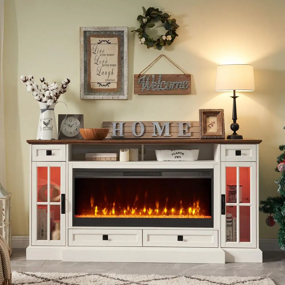 Fireplace TV Stand for 80 Inch TV, Farmhouse Entertainment Center with 42 Fireplace amp LED Lights, Modern Media Console Table
Fireplace TV Stand for 80 Inch TV, Farmhouse Entertainment Center with 42 Fireplace amp LED Lights, Modern Media Console Table