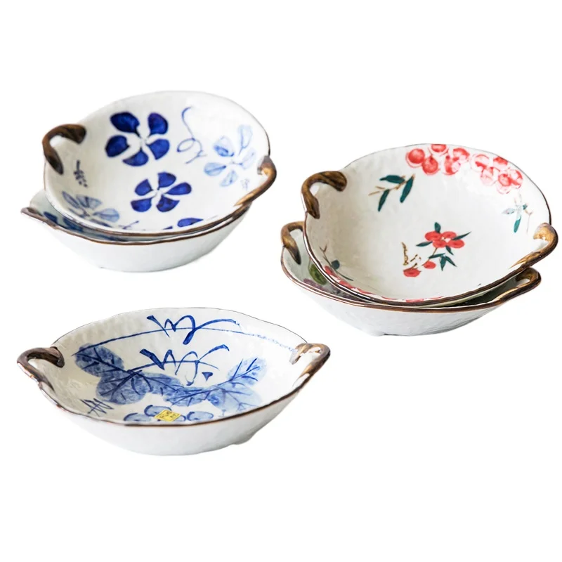 LMMhand-painted retro binaural dish made old Japanese curry rice plate fruit snack plate
LMMhand-painted retro binaural dish made old Japanese curry rice plate fruit snack plate