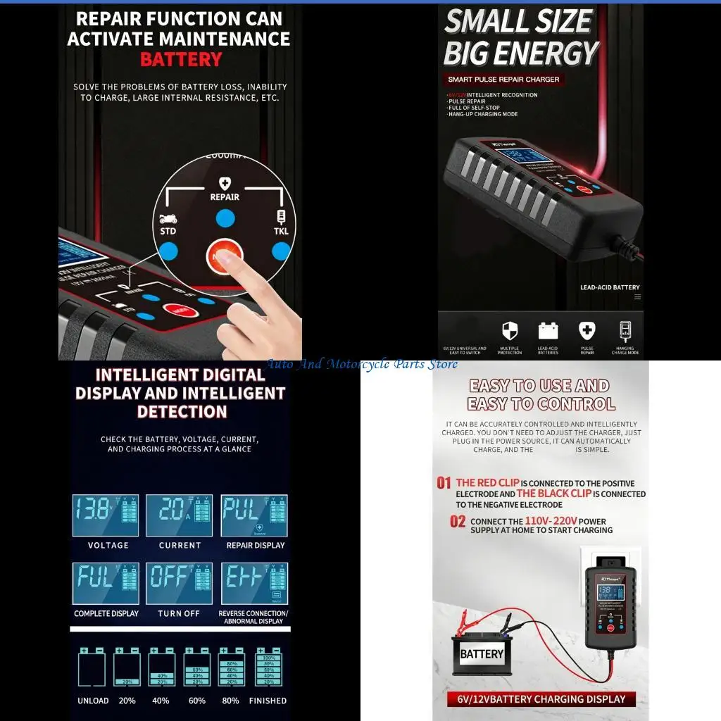 P9FD Lightweight ABS 6V 12V Vehicle Battery Chargers With LED Display For Easy Monitoring Home Garage And Repair Shops
P9FD Lightweight ABS 6V 12V Vehicle Battery Chargers With LED Display For Easy Monitoring Home Garage And Repair Shops