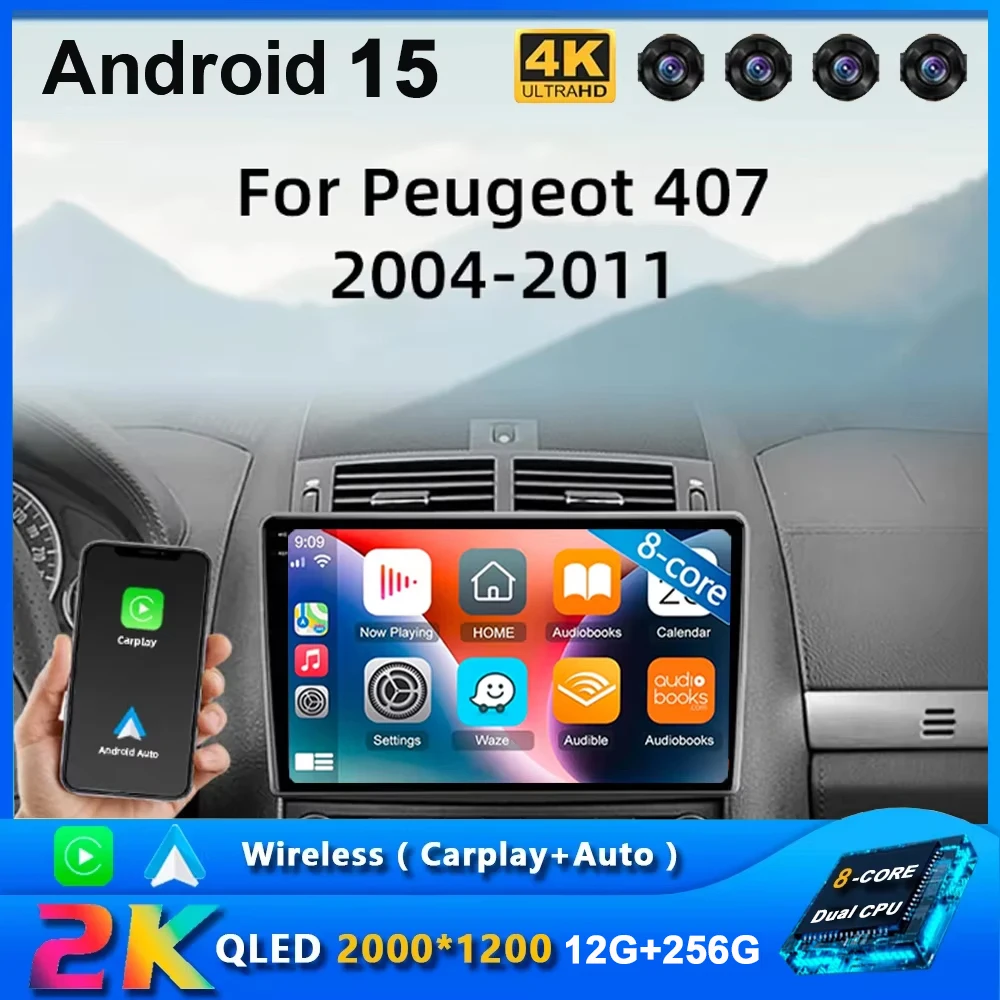 Android 15 Car Stereo Radio Video Multimedia Player Monitor For Peugeot 407 2004 - 2011 Carplay Navigation GPS Autoradio
Android 15 Car Stereo Radio Video Multimedia Player Monitor For Peugeot 407 2004 - 2011 Carplay Navigation GPS Autoradio