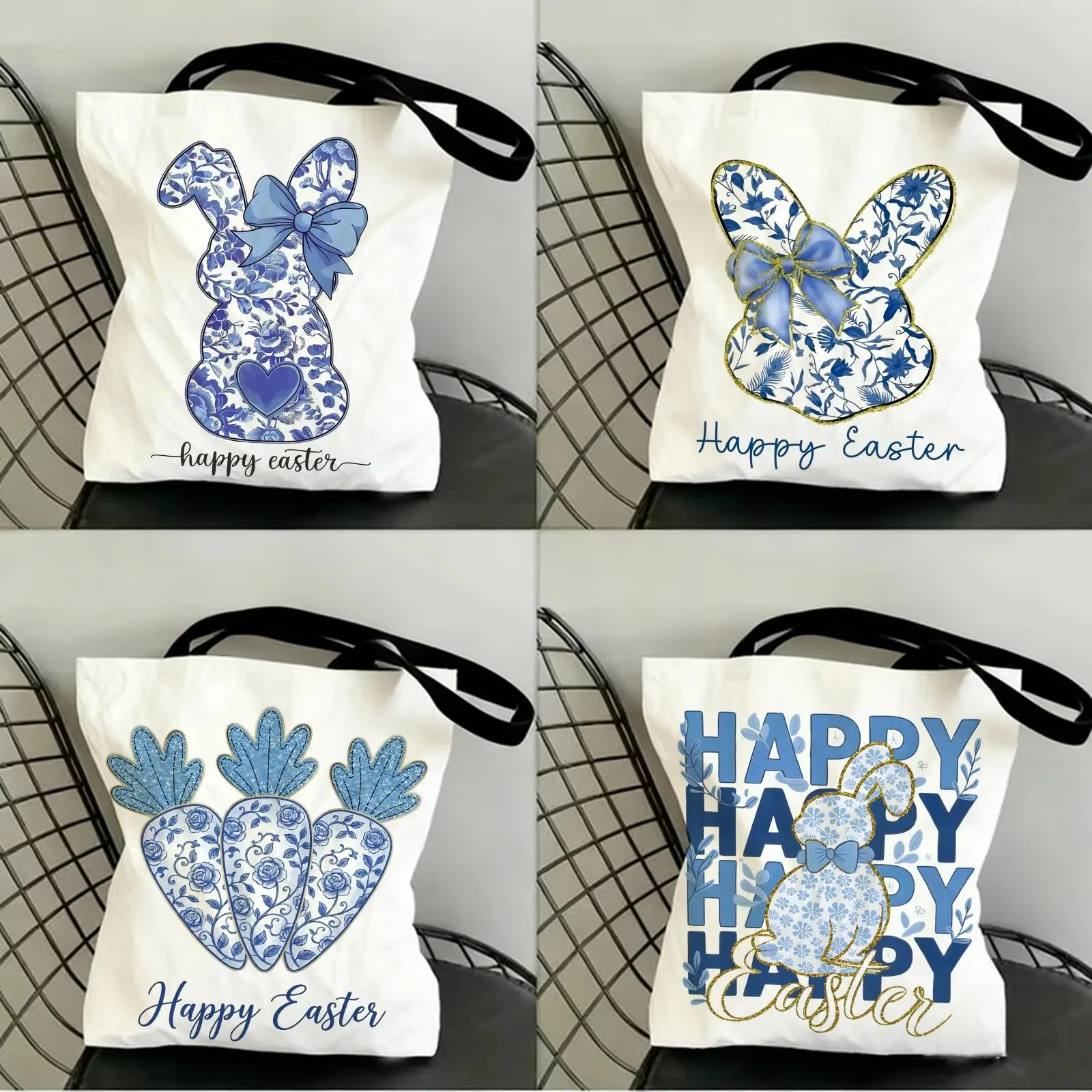Happy Easter Storage Bags Canvas Double-Sided Print Shopping Bag Large Capacity Aesthetic Reusable Tote Bag
Happy Easter Storage Bags Canvas Double-Sided Print Shopping Bag Large Capacity Aesthetic Reusable Tote Bag